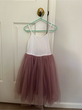 White Bodice Mauve Tulle Dress
